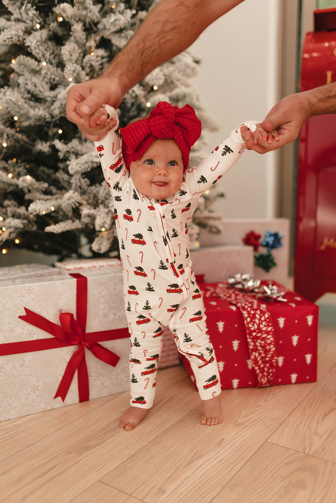 Infant Romper in Candy Cane Lane