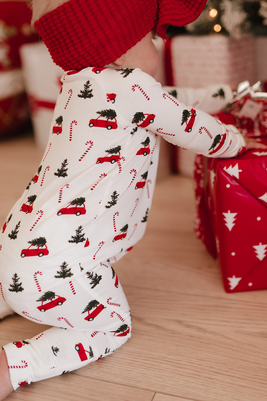 Infant Romper in Candy Cane Lane