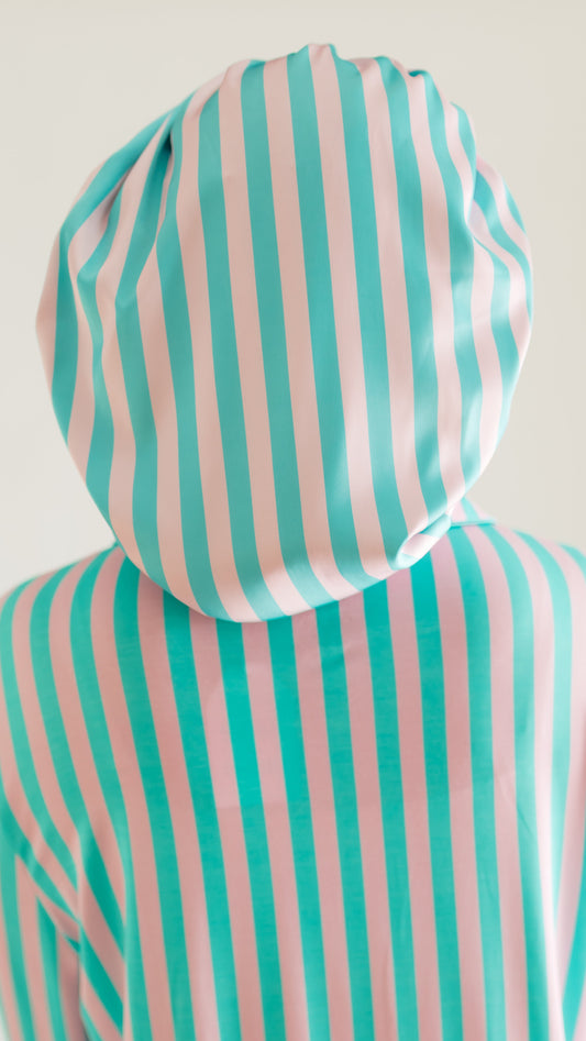 Adult Satin Bonnet in Cotton Candy Stripes