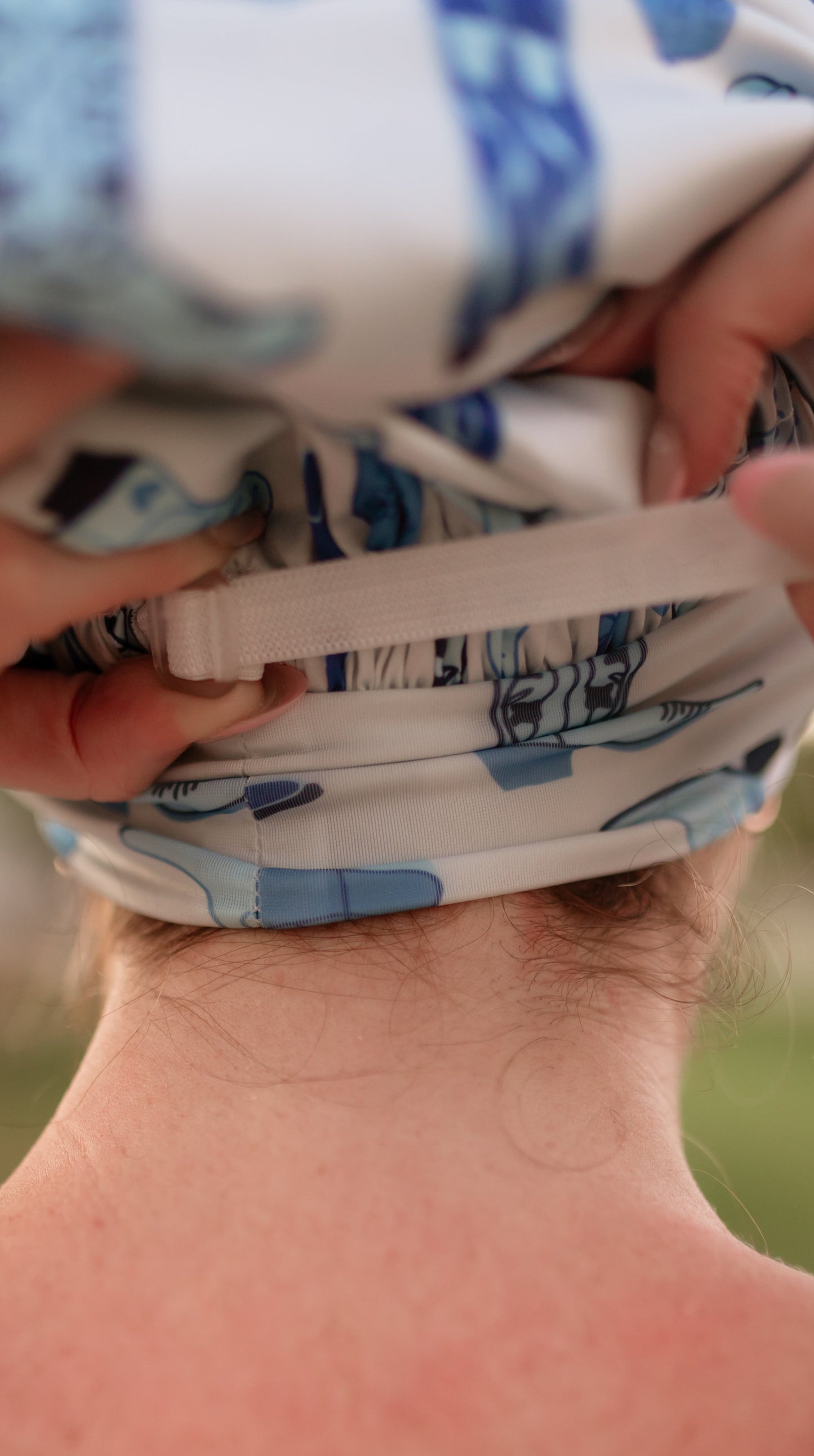 Kids Satin Bonnet in Blue Boots