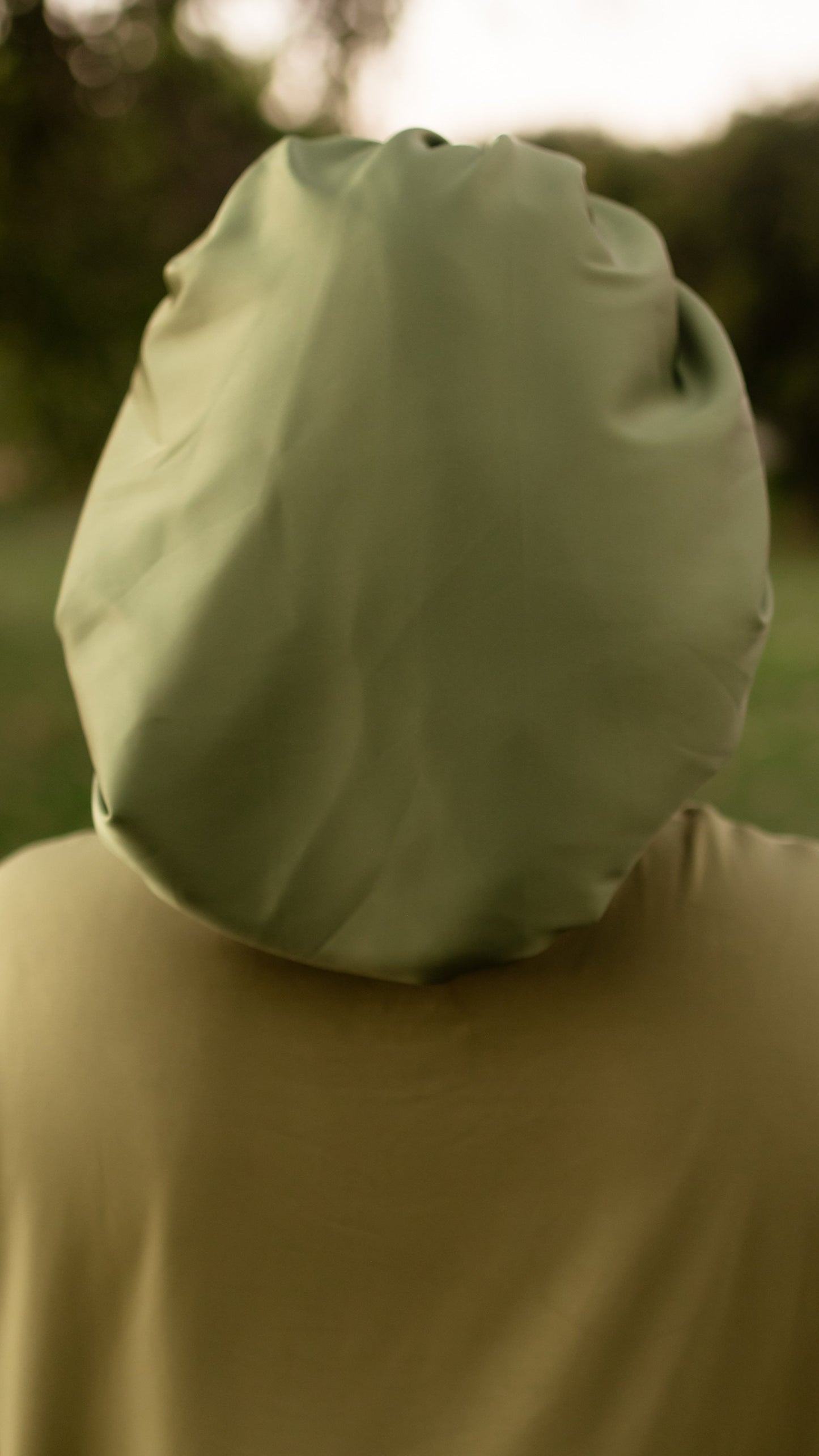 Adult Satin Bonnet in Olive Green