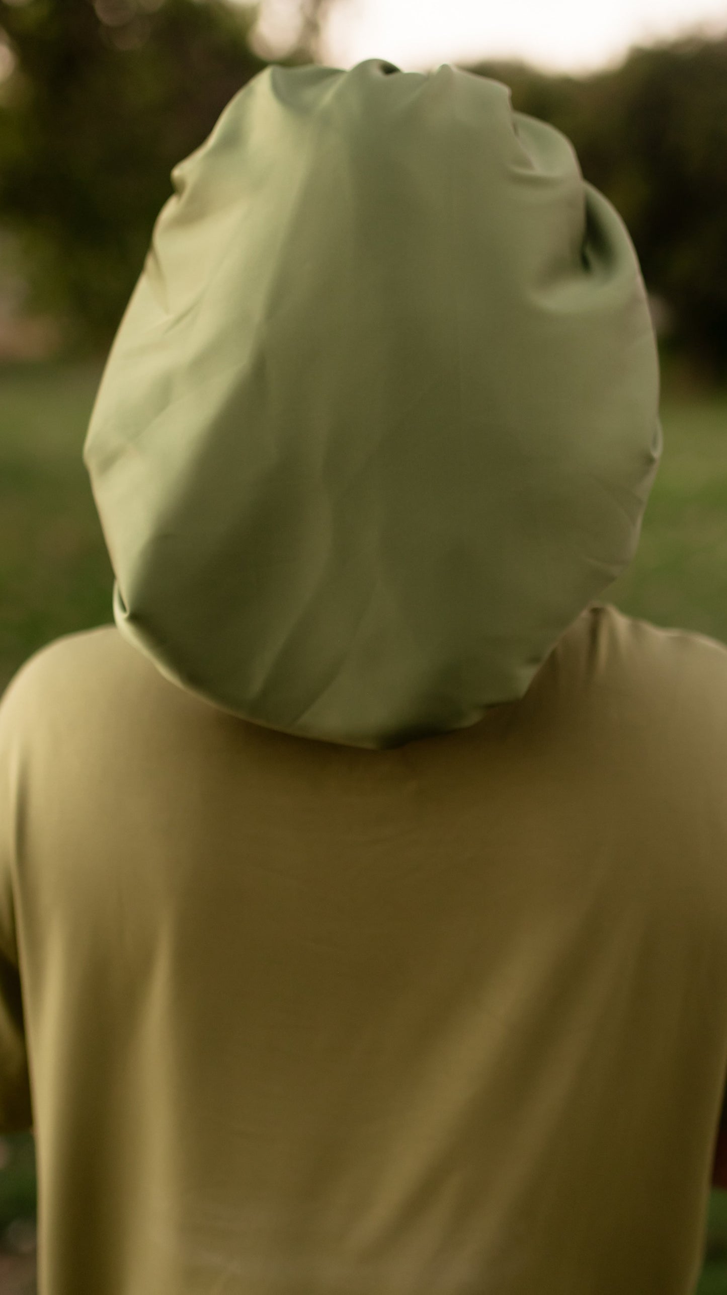 Kids Satin Bonnet in Olive Green