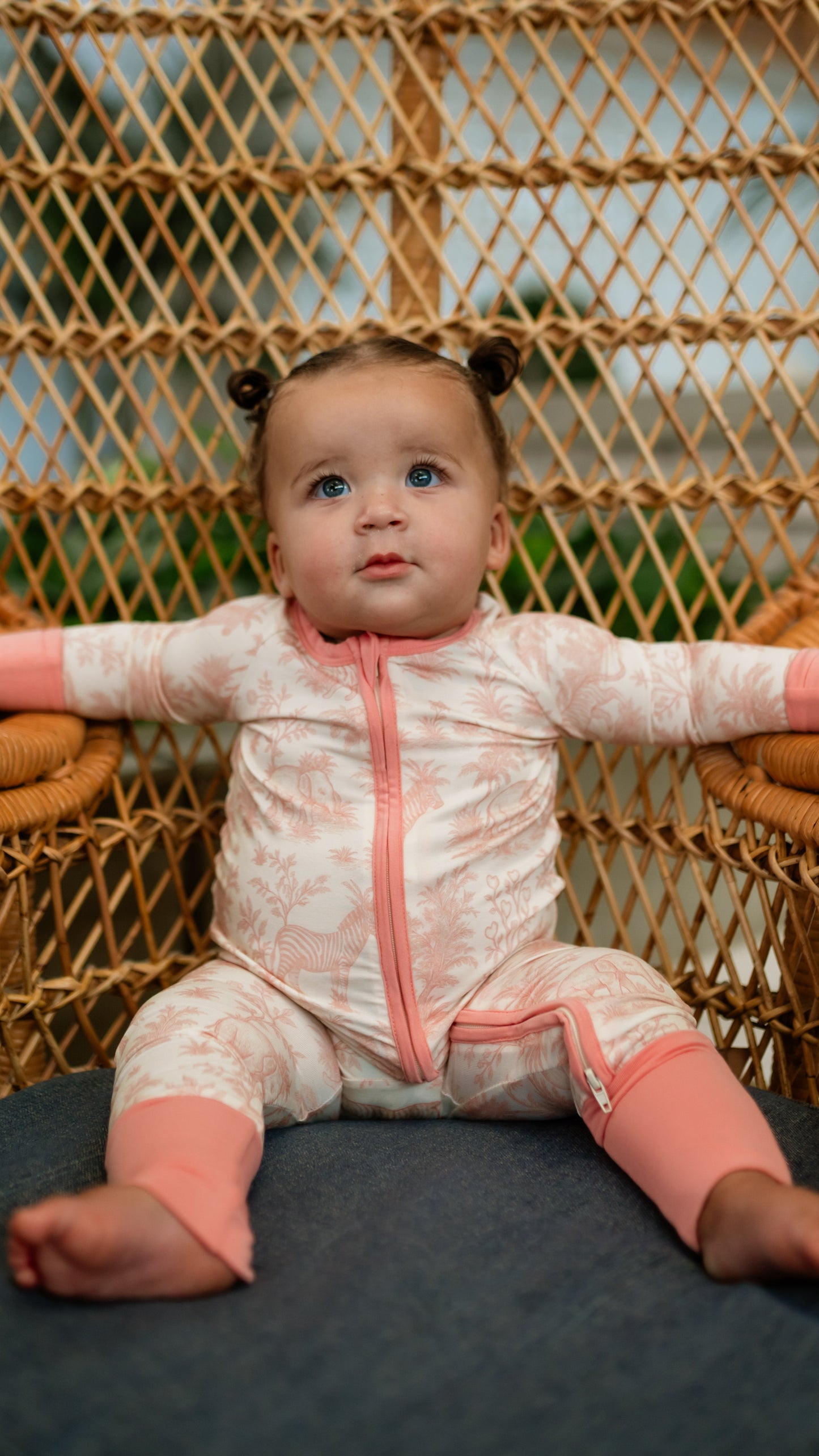 Infant Romper in Pink Safari