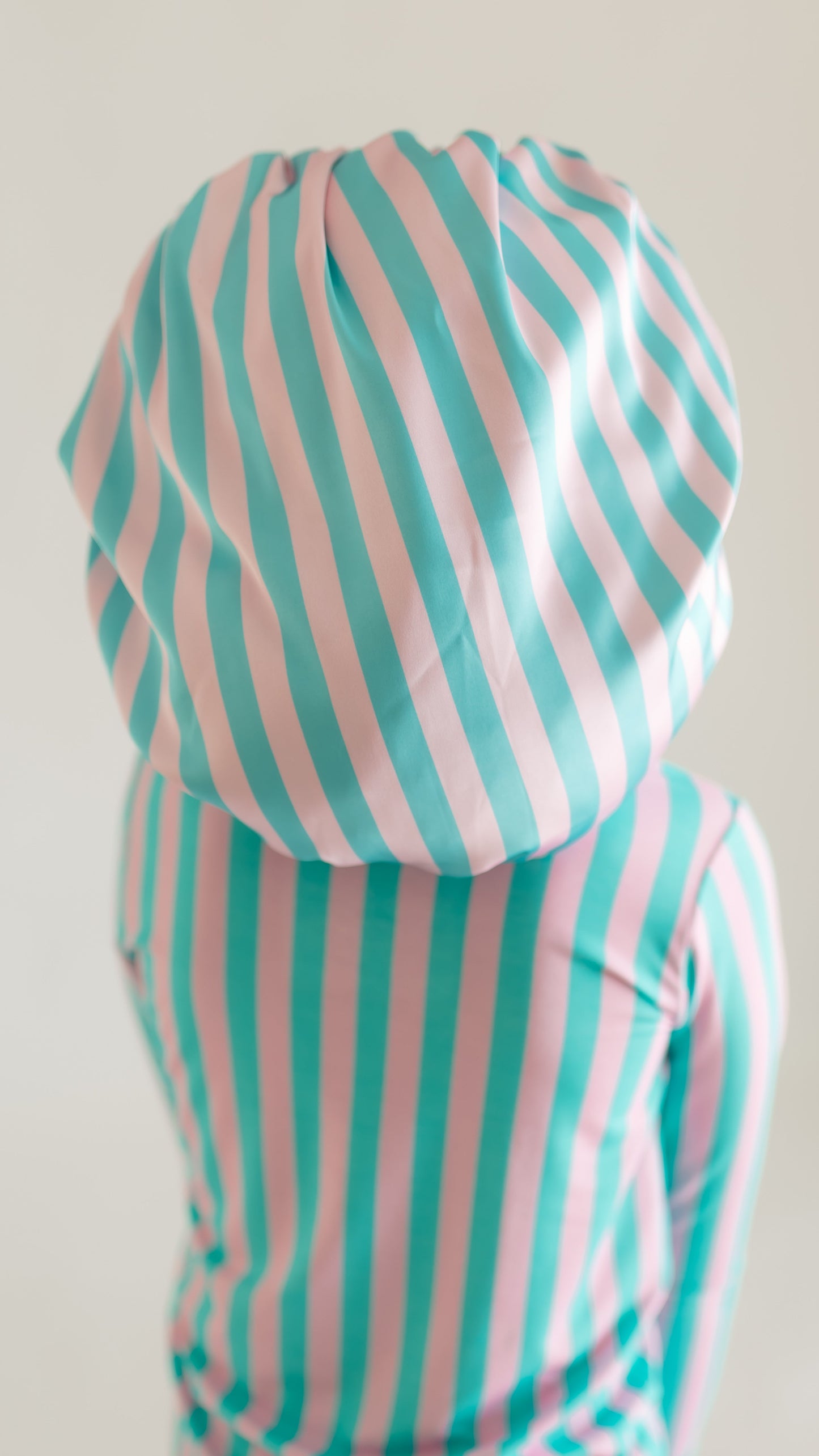 Kid's Satin Bonnet in Cotton Candy Stripes