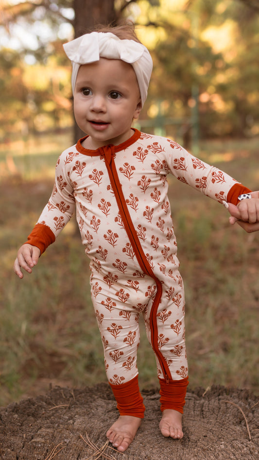 Infant Romper in Fall Floral