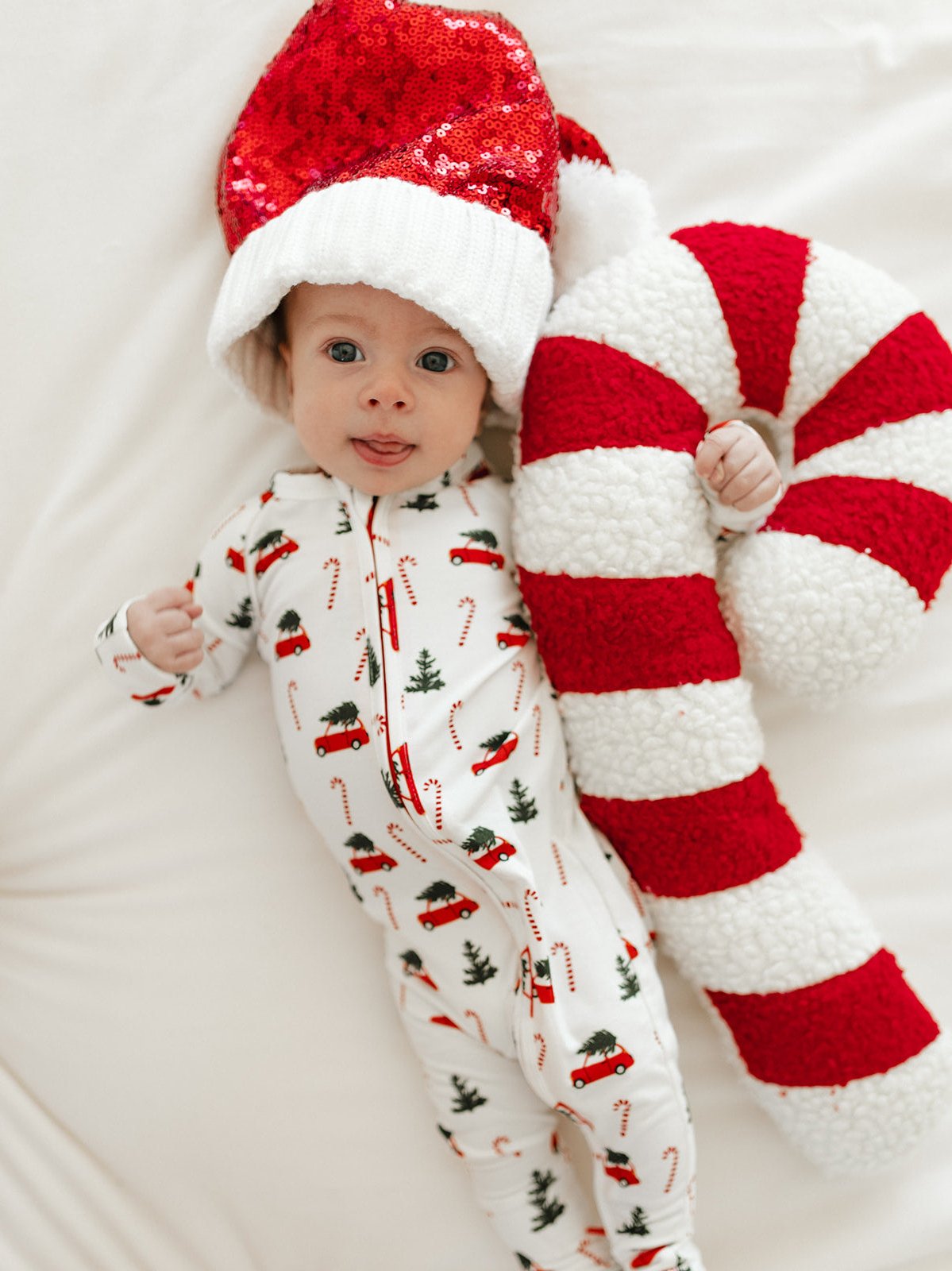 Infant Romper in Candy Cane Lane