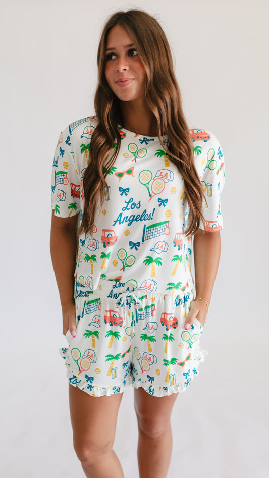 Women's Ruffle Short Set in Los Angeles!