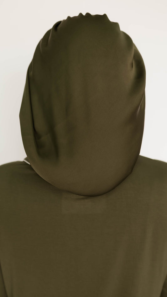 Kids Satin Bonnet in Christmas Green