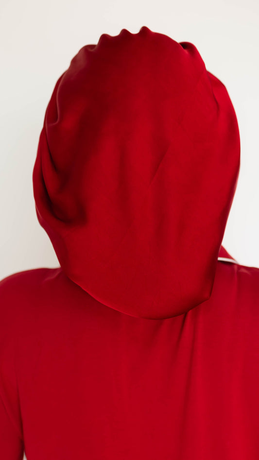 Kids Satin Bonnet in Burgundy