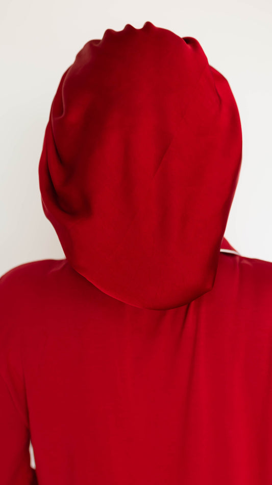 Adult Satin Bonnet in Burgundy