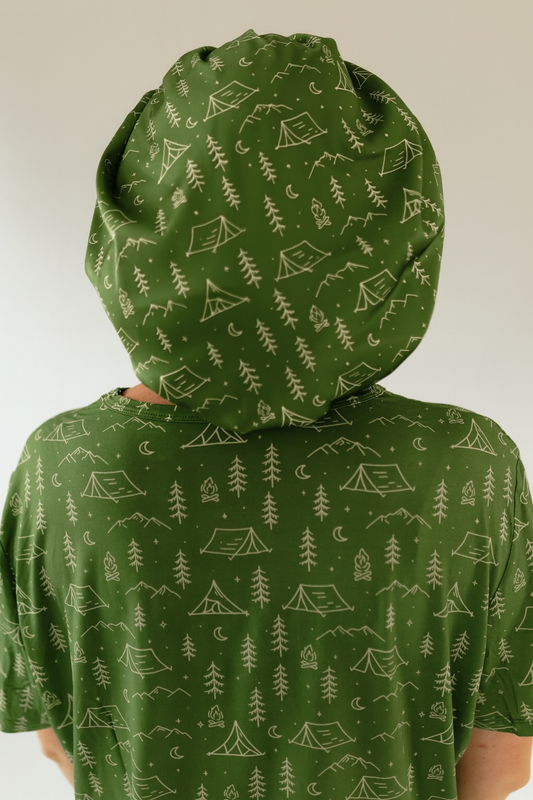 Adult Satin Bonnet in Starry Pines