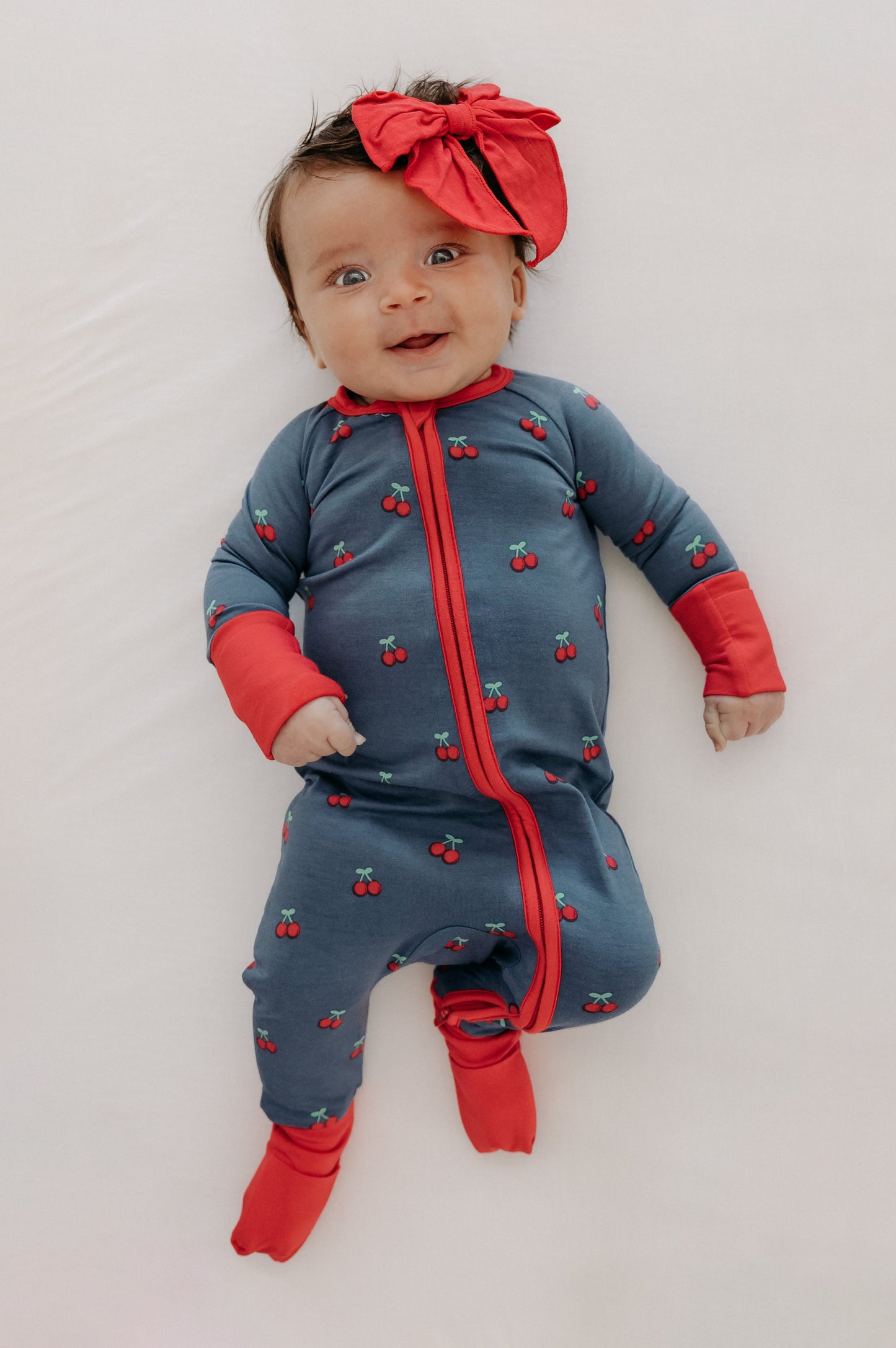 Infant Romper in Cherries