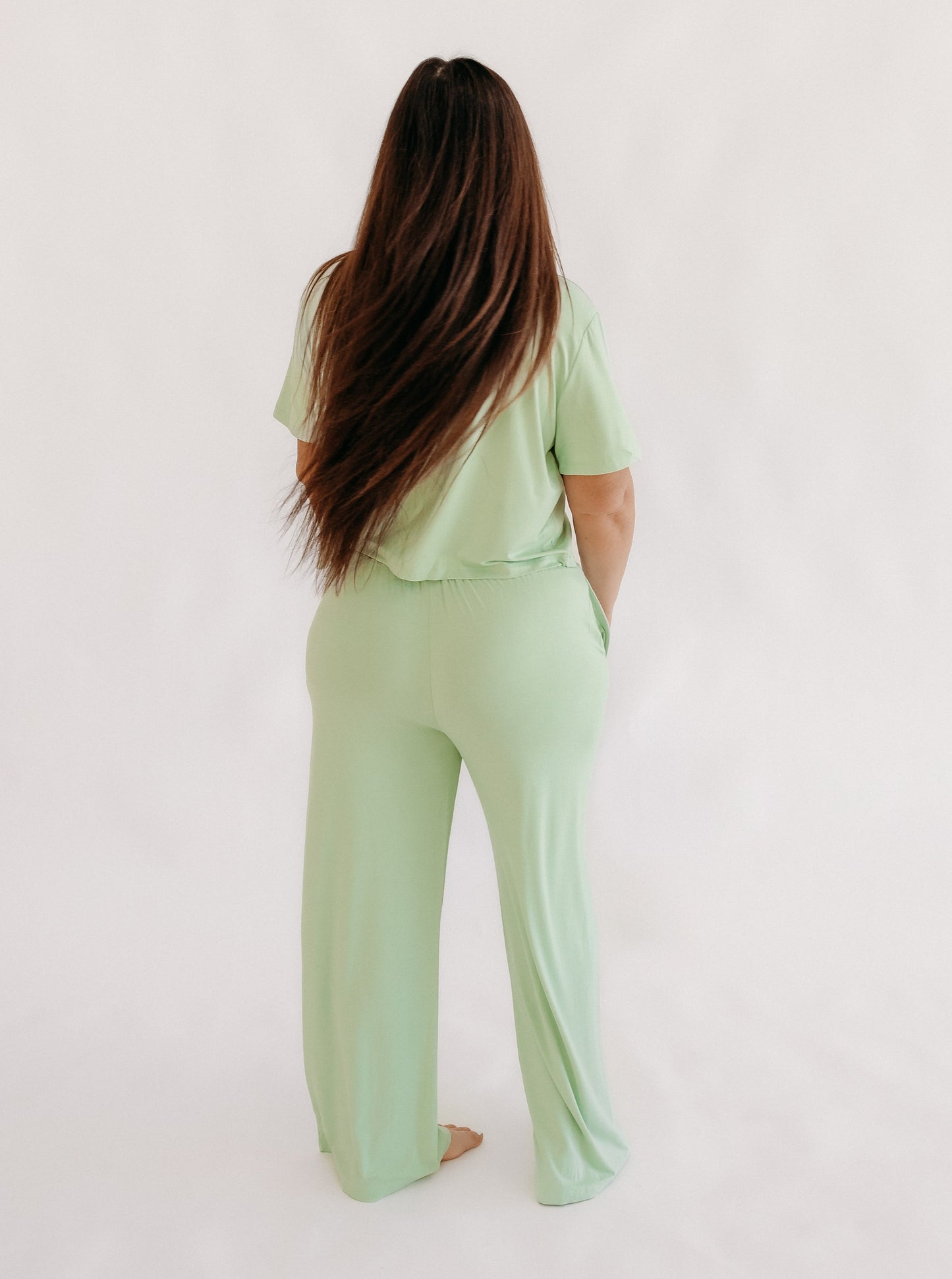 Womens T-Shirt Lounge Set In Sage Green