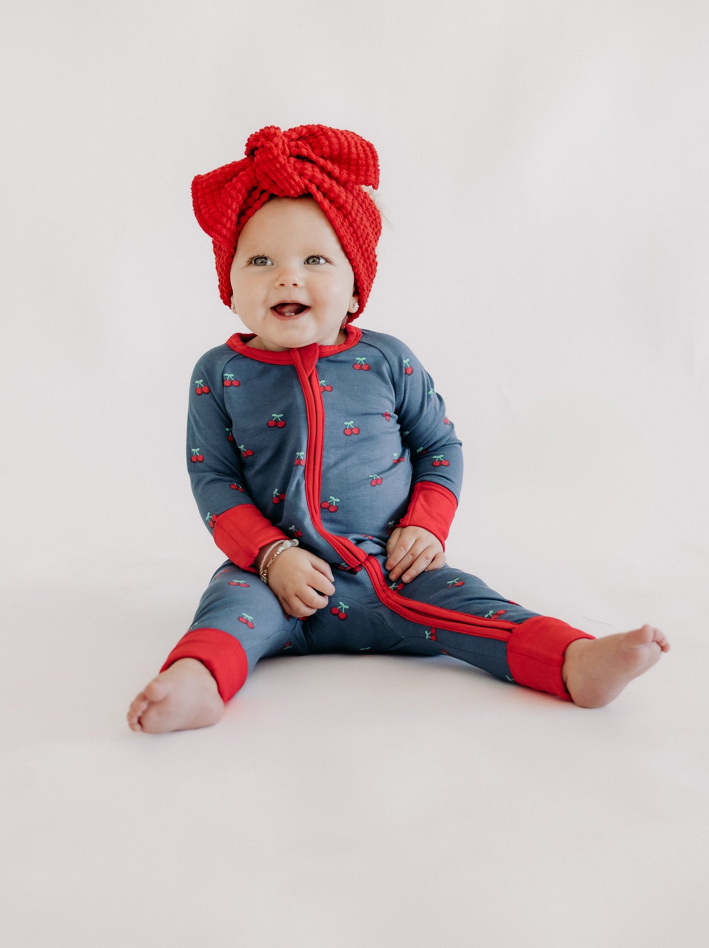 Infant Romper in Cherries