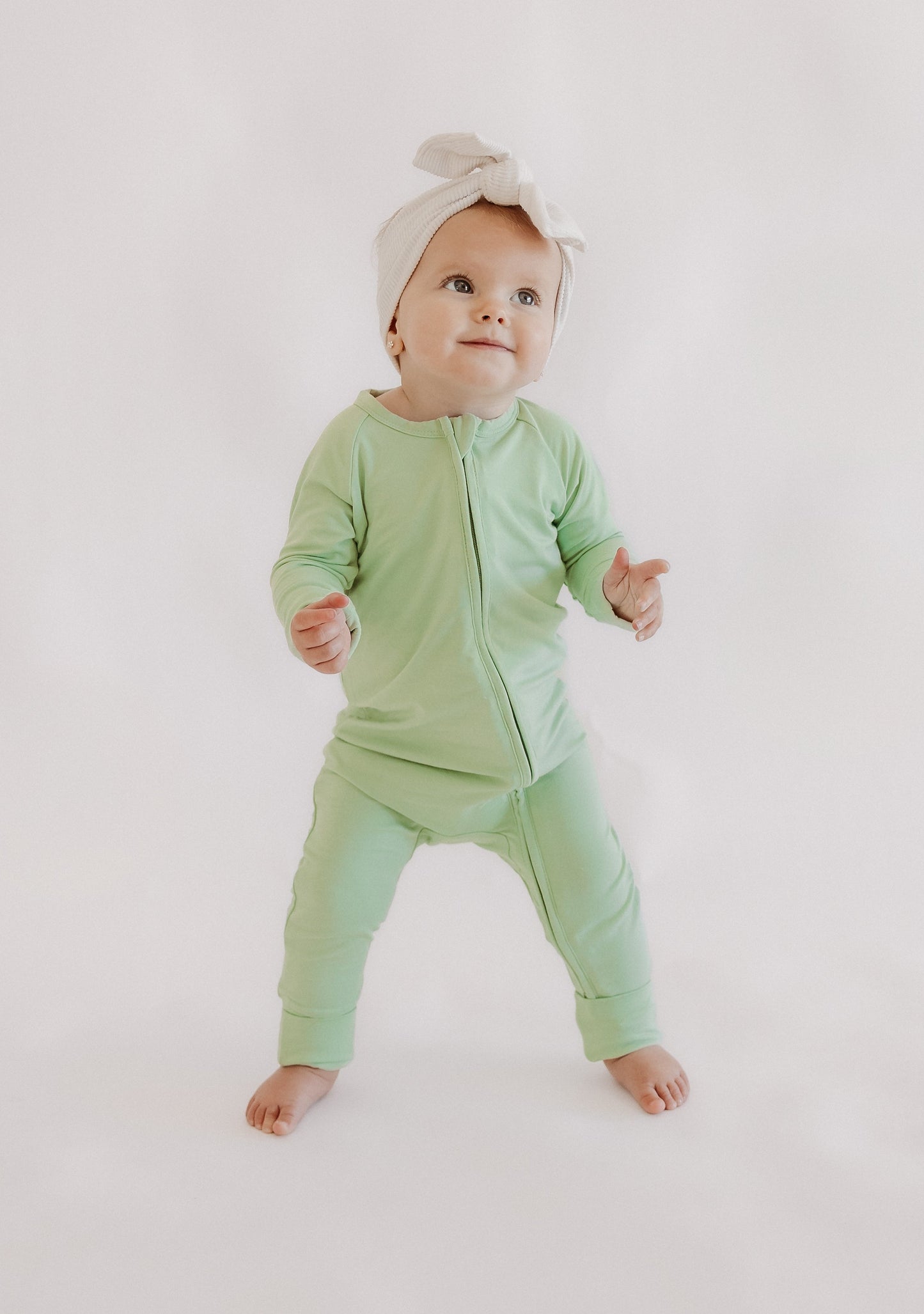 Infant Romper in Sage Green