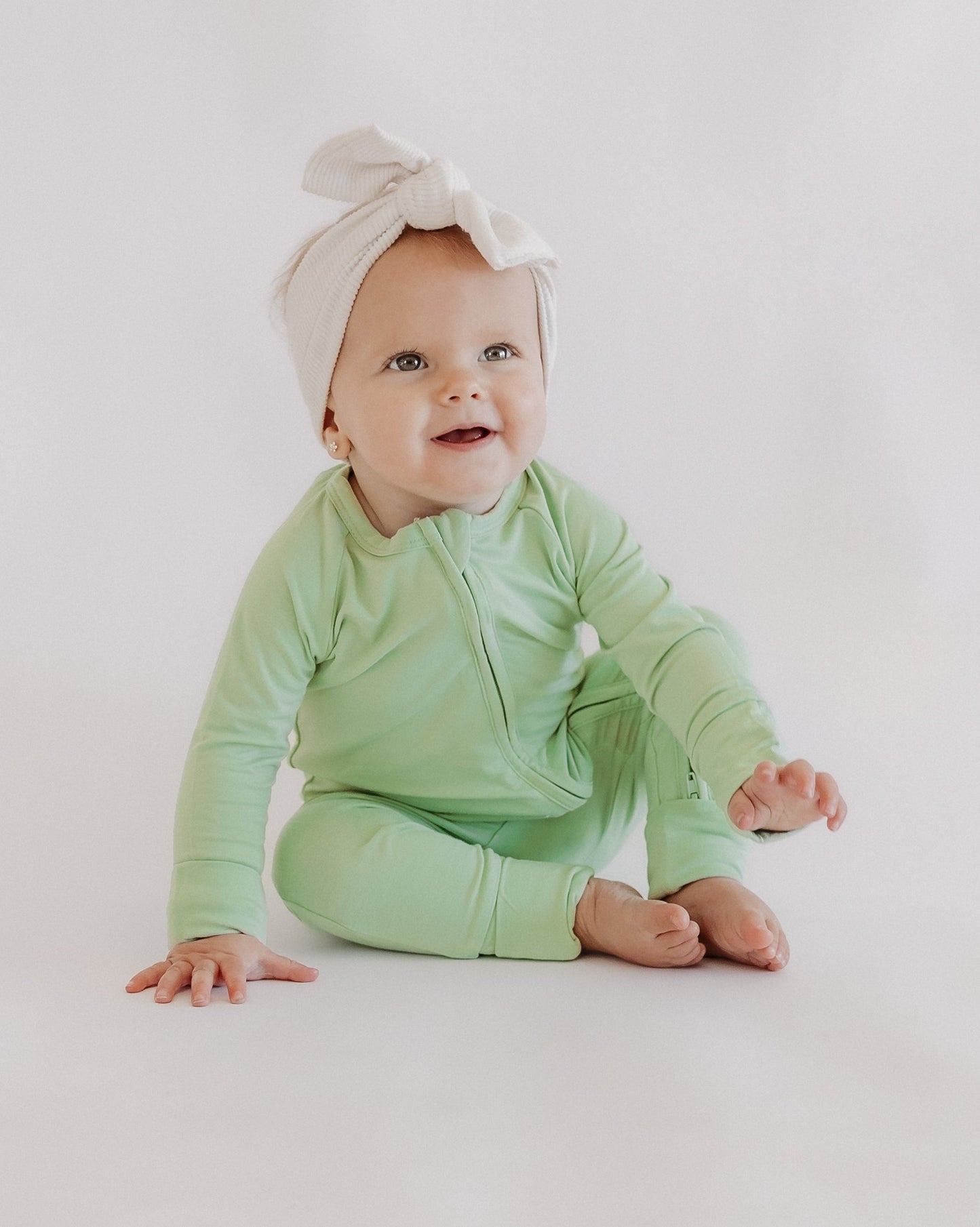 Infant Romper in Sage Green