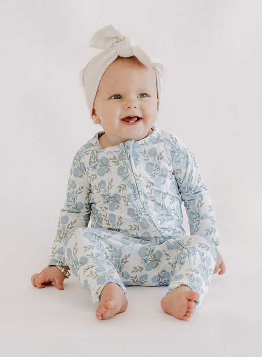 Infant Romper in Blue Floral