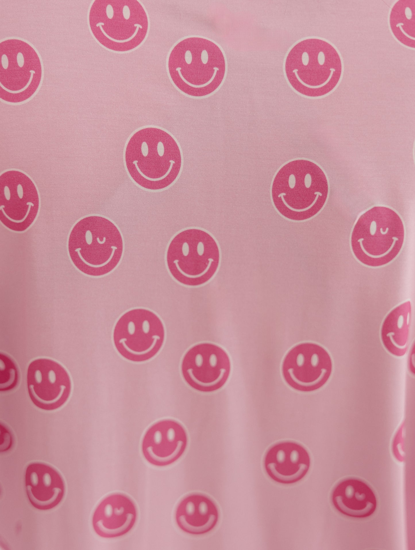 Adult Satin Bonnet in Pink Smileys