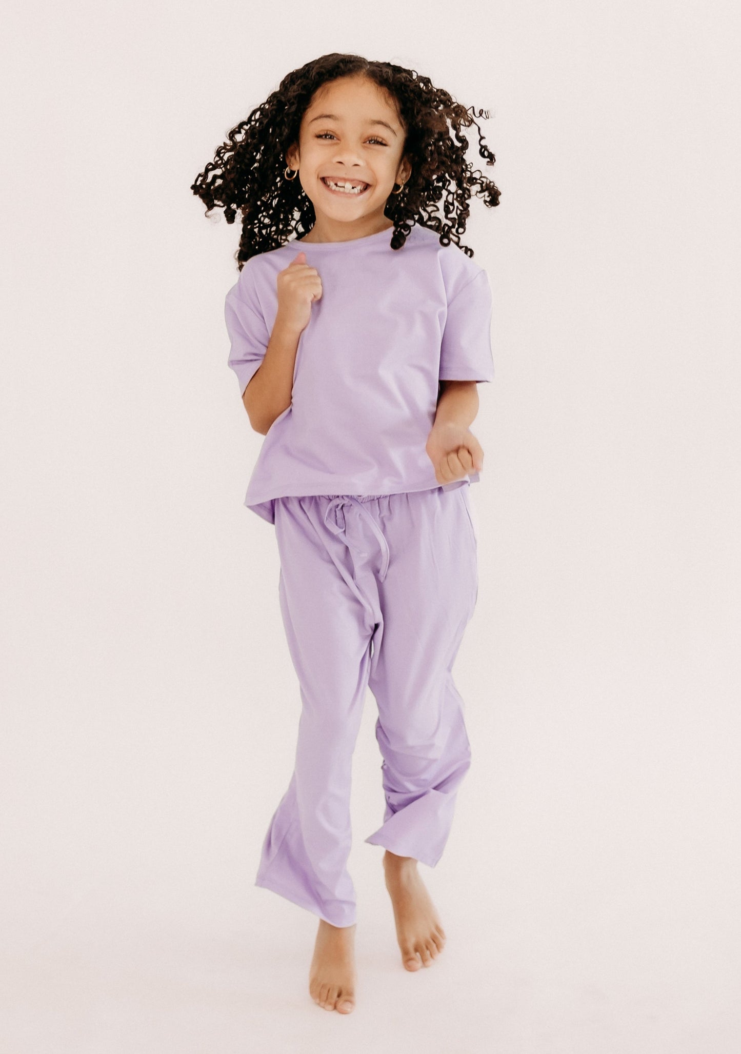 Girls T-shirt Lounge Set in Lilac