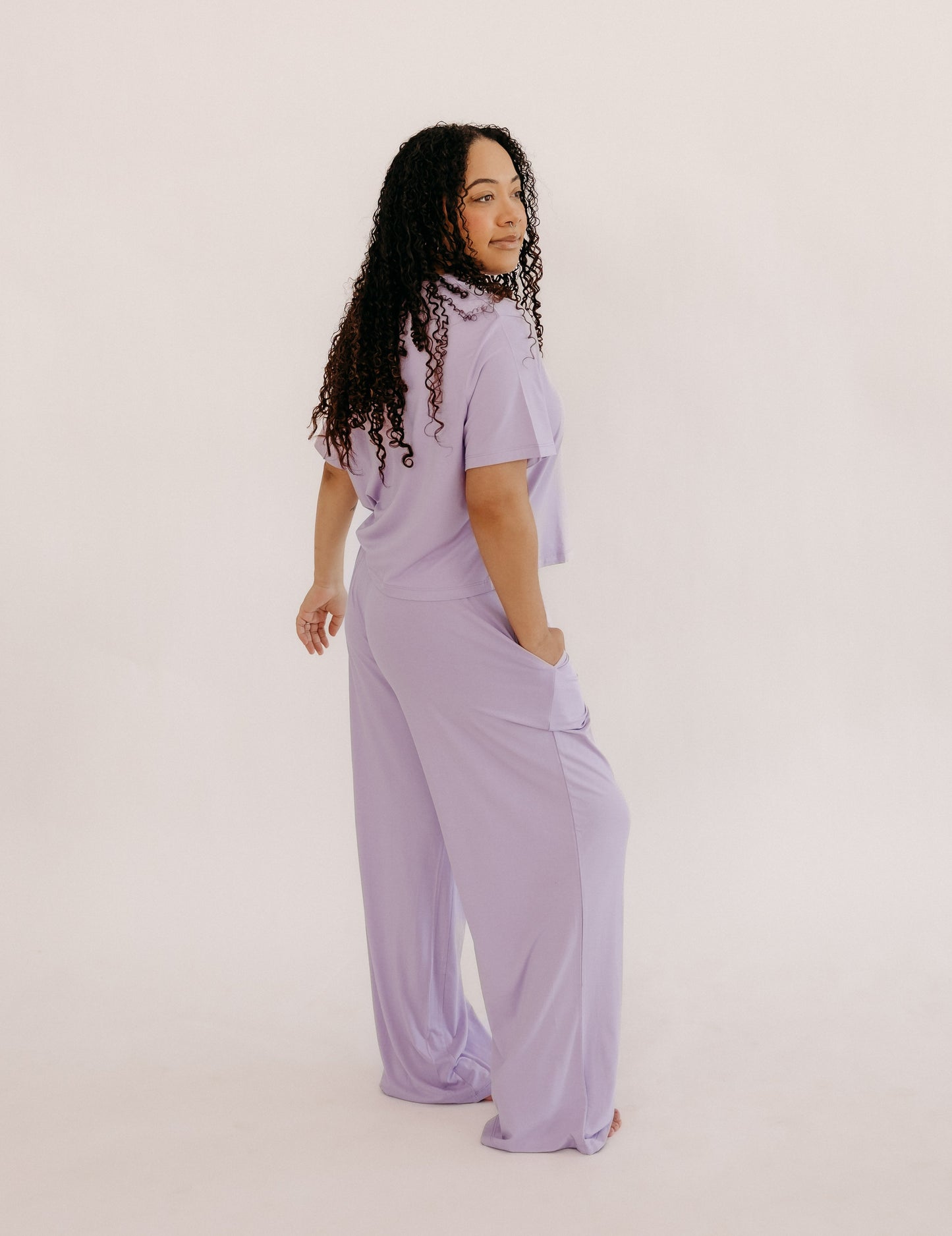 Womens T-Shirt Lounge Set In Lilac