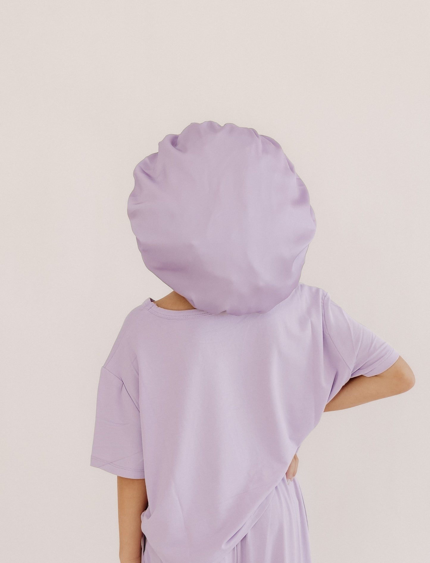 Kids Satin Bonnet in Lilac