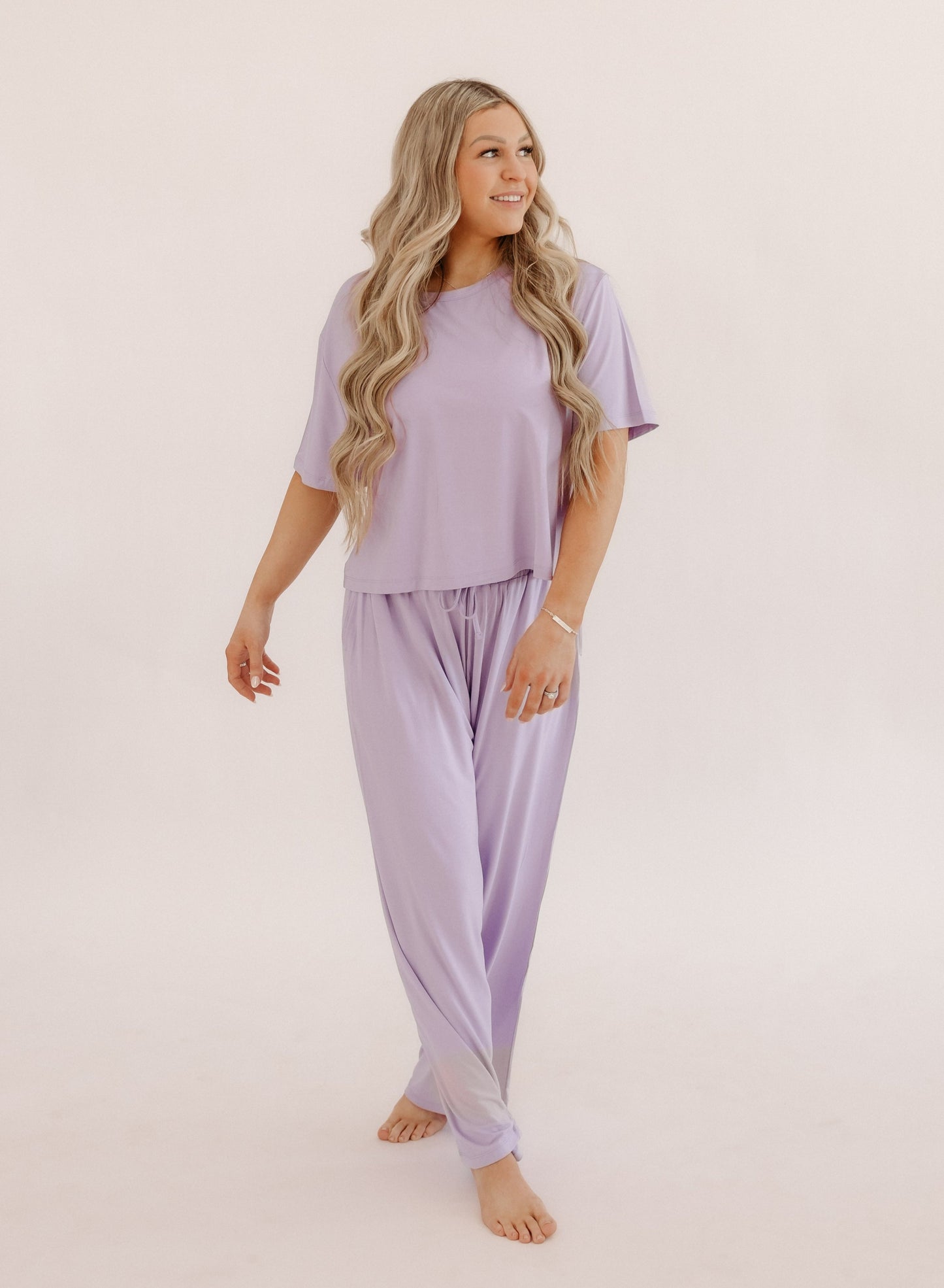 Womens T-Shirt Lounge Set In Lilac