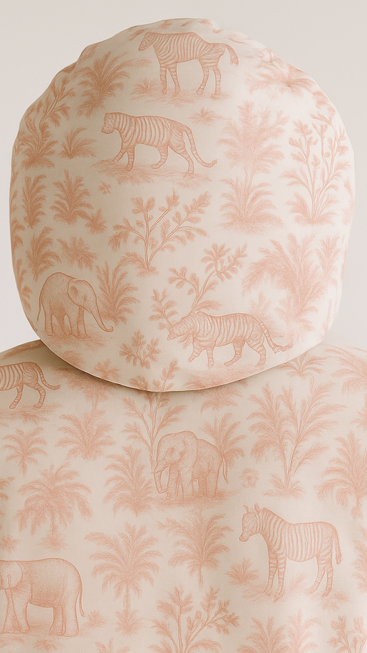 Kids Satin Bonnet in Pink Safari