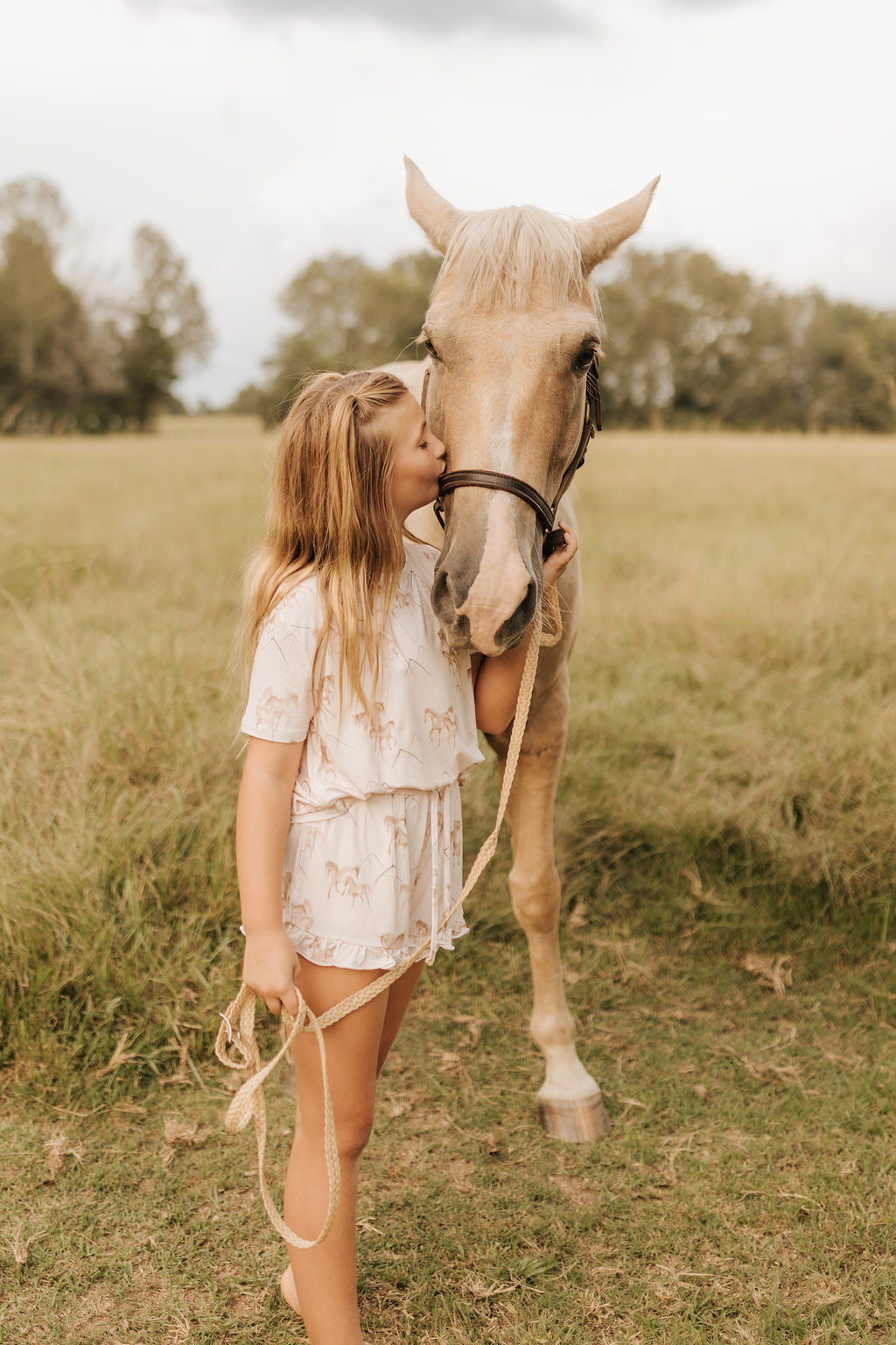 Girls Ruffle Short Set in Wild West