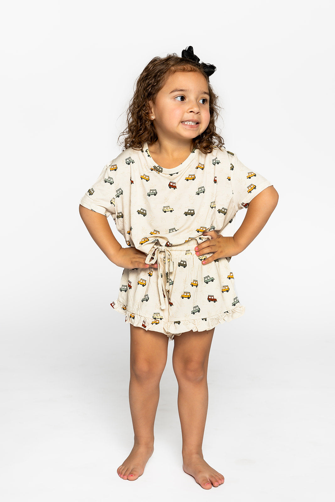 Kids Ruffle Set in Safari Cars