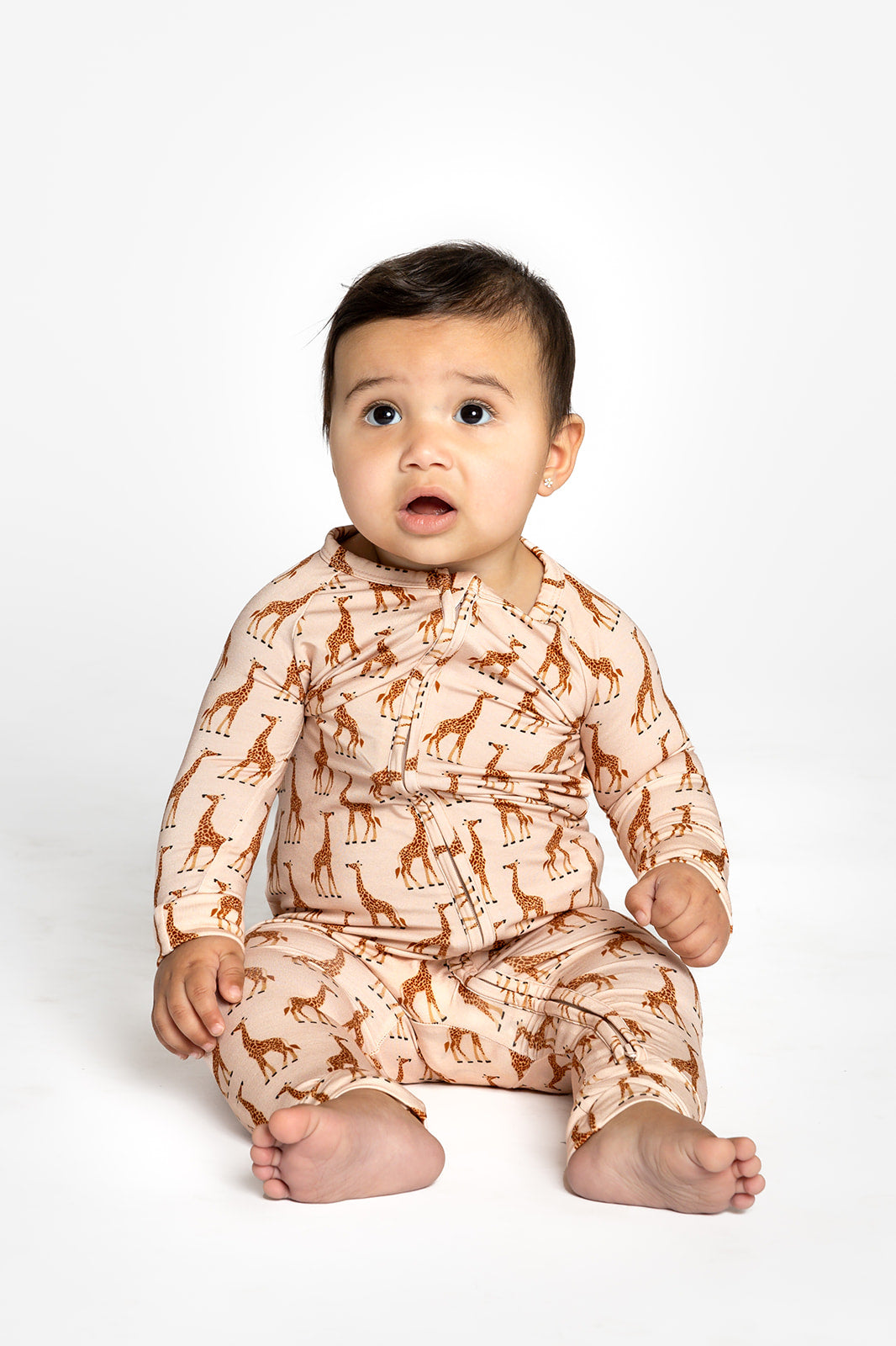 Infant Romper in Giraffe