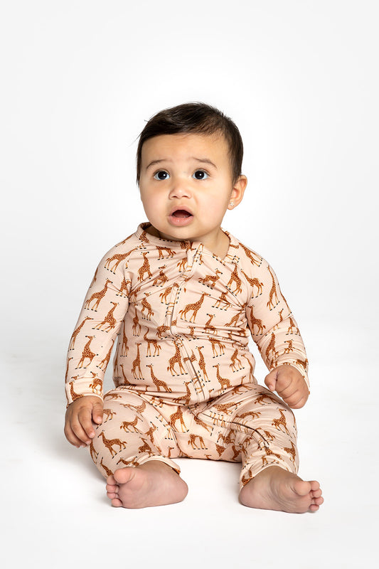 Infant Romper in Giraffe