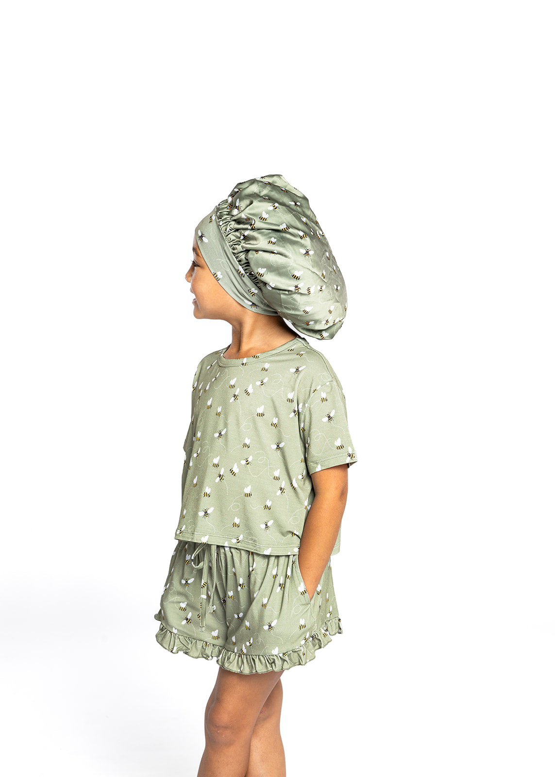 Kids Satin Bonnet in Bees