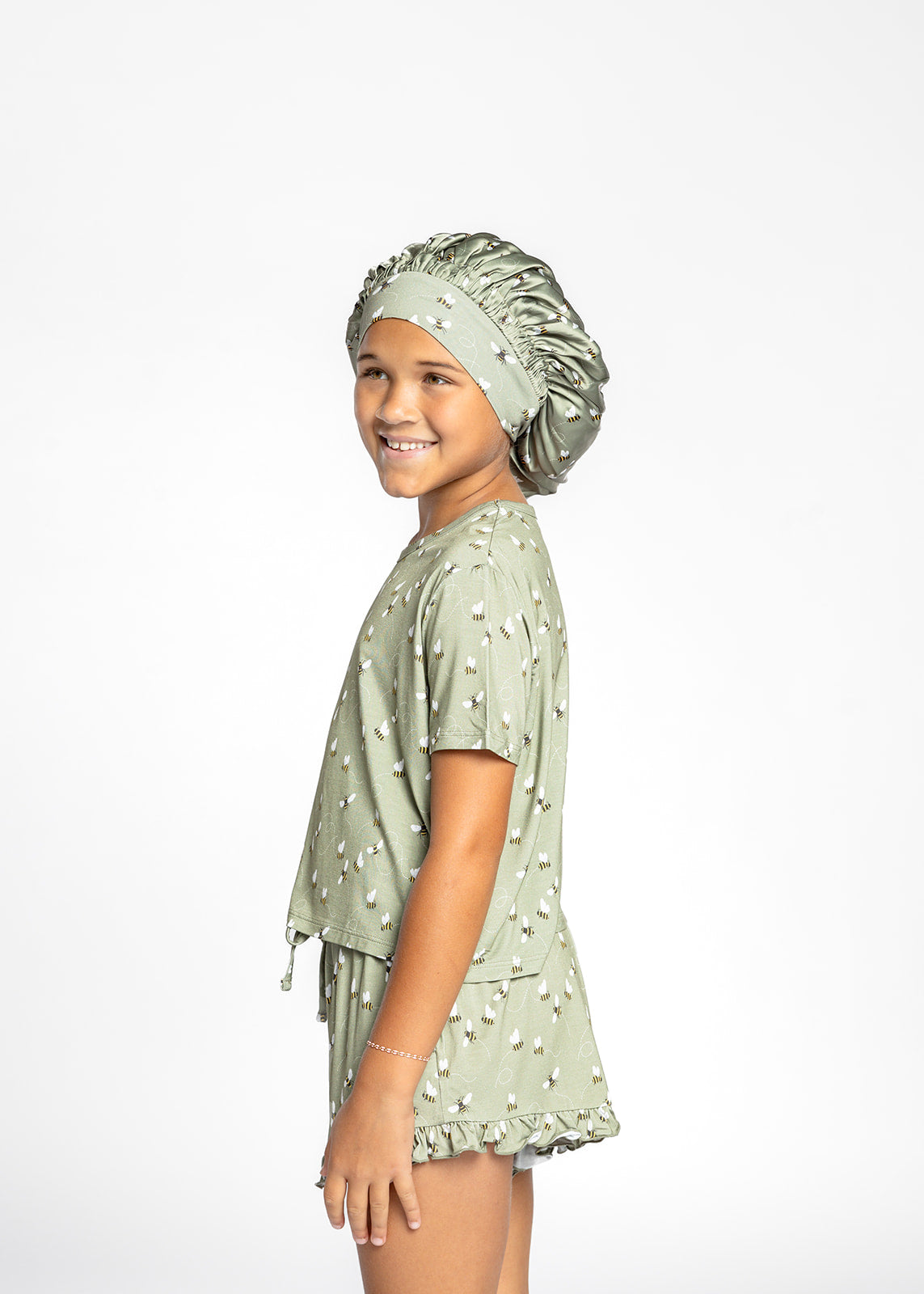 Kids Satin Bonnet in Bees