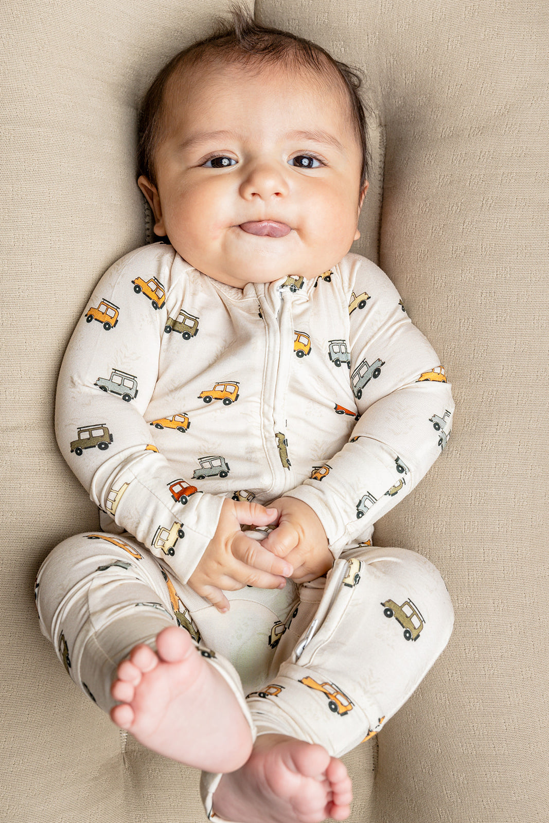 Infant Romper in Safari Cars