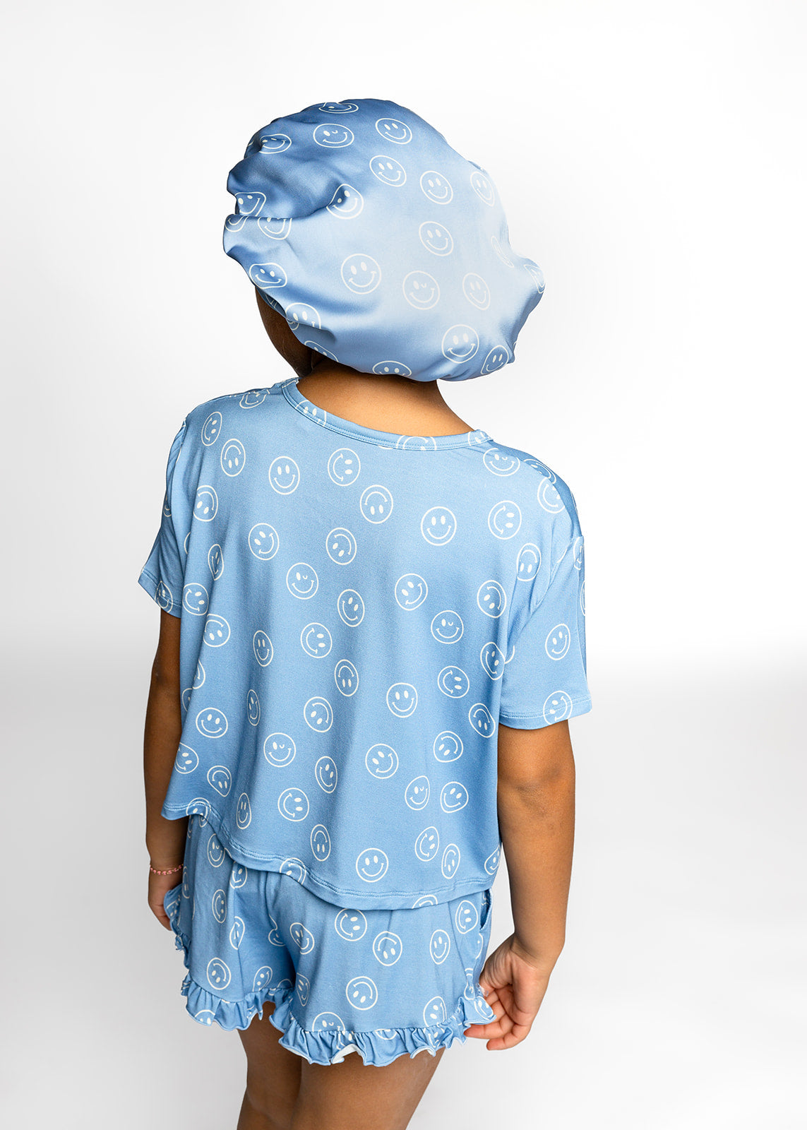 Kids Satin Bonnet in Smileys