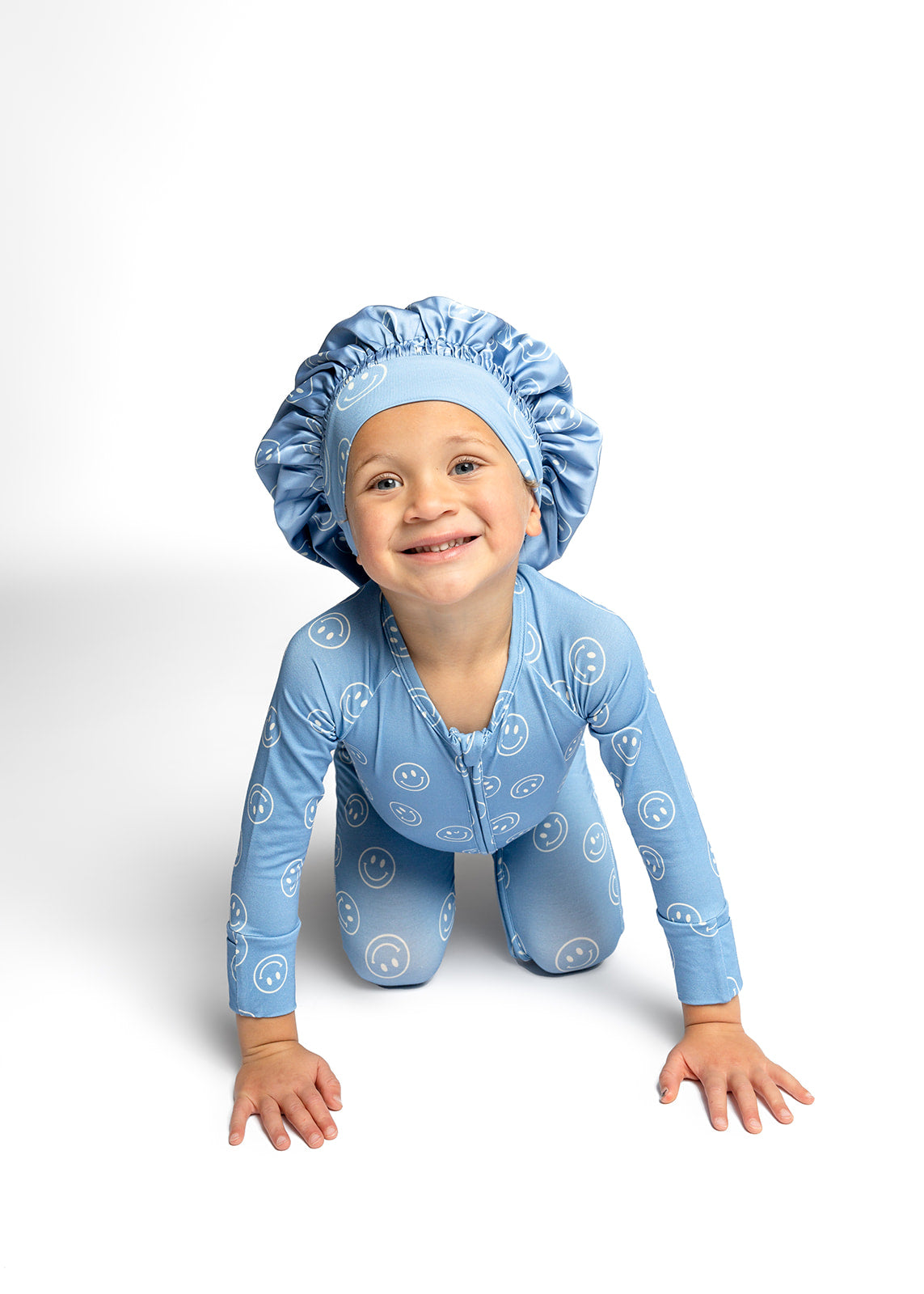 Kids Satin Bonnet in Smileys