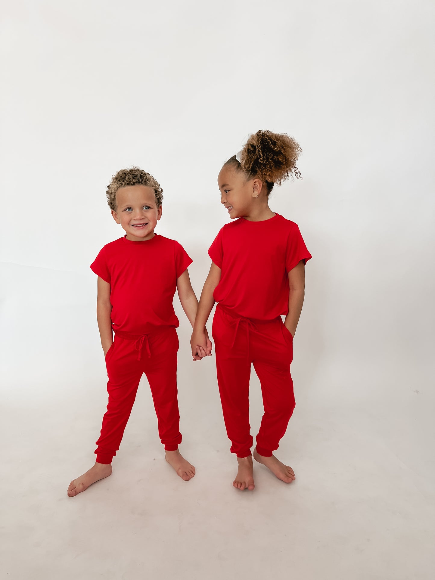 Youth Jogger Set In Jolly Red